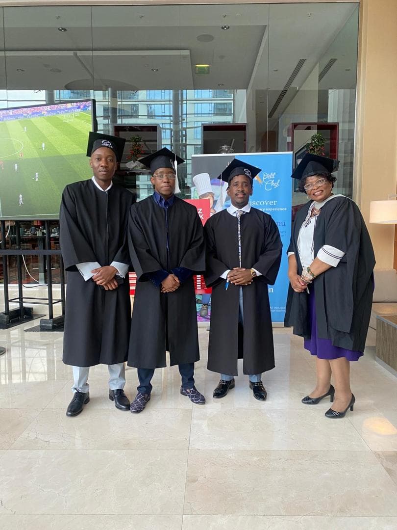 Students marking an academic milestone